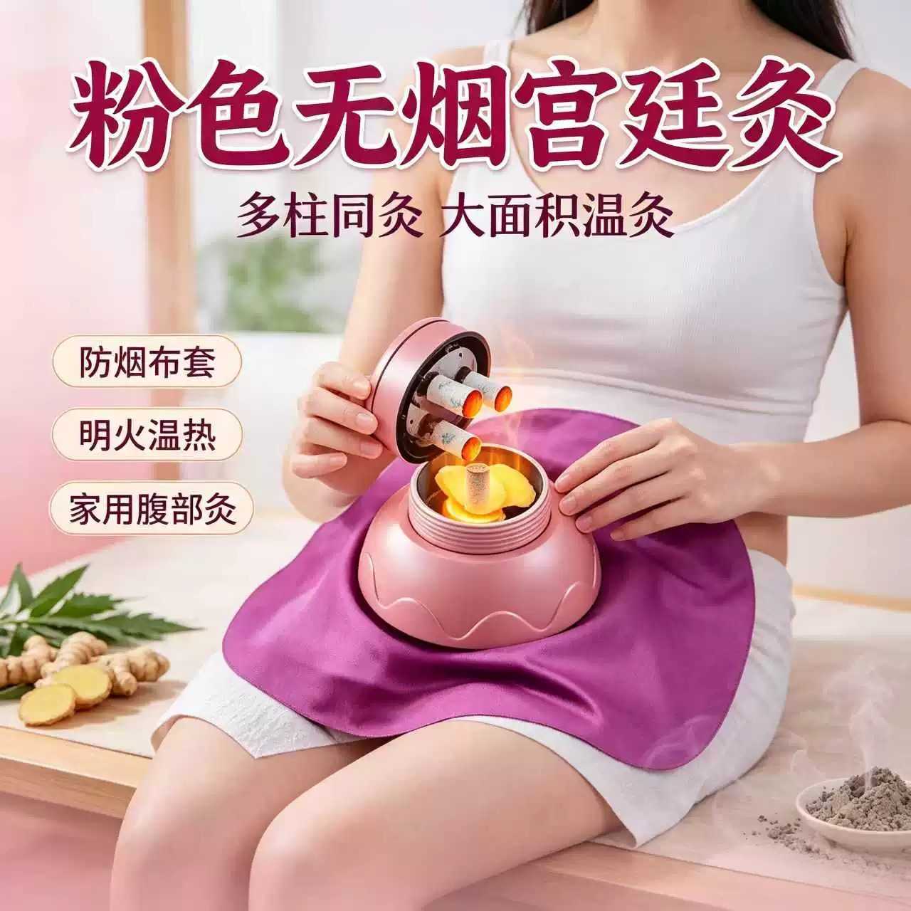 新款宫廷风无烟艾灸盒|家用器具