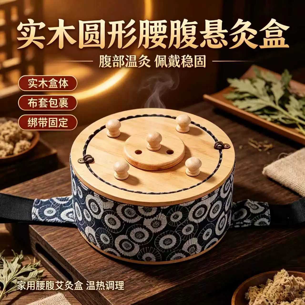 家用实木艾灸盒悬灸罐全身通用