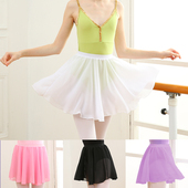 一片式 舞蹈半身裙白色雪纺纱裙儿童芭蕾舞裙松紧短裙女童跳舞裙子