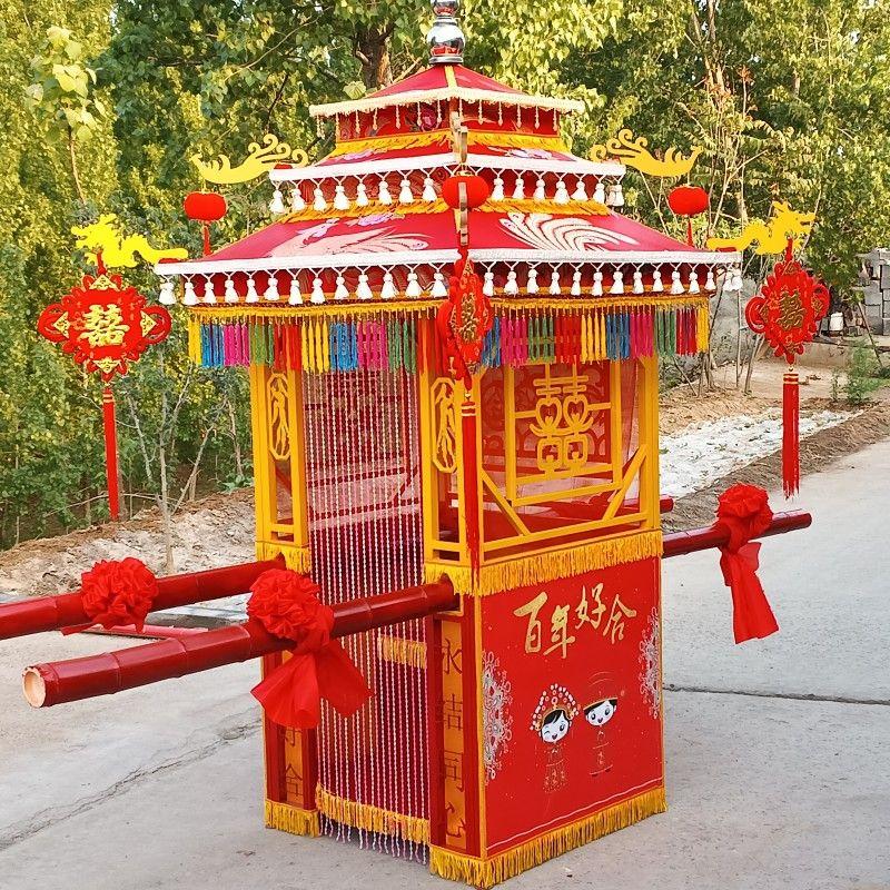 花轿结婚大花轿八抬大轿子新娘步撵花轿中式婚庆道具厂家直销支持