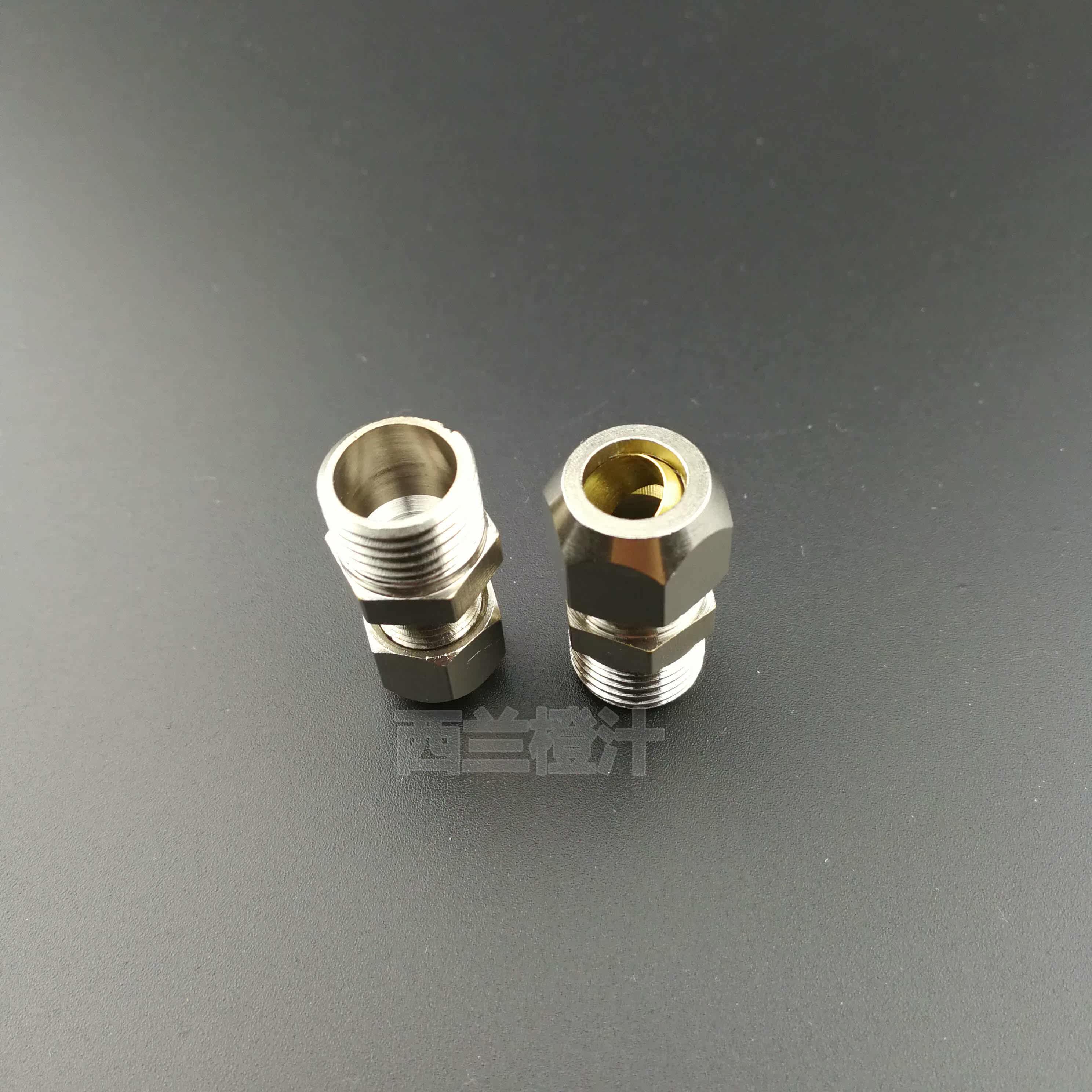 铜卡套接头铜管接头 pc8mm-0/26-01/10-03/12-04分油管 螺纹直