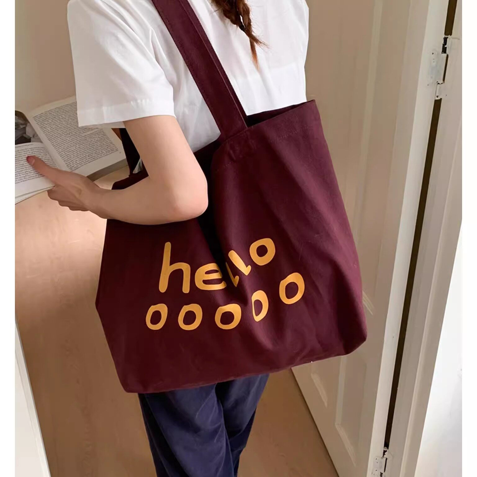 韩系慵懒风帆布包女夏天新款