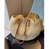 编织大容量包包女2025新款 夏季 流行单肩包海边度假沙滩草编托特包