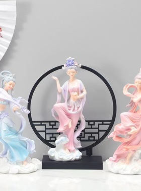 海鲜姿造装饰摆件国风人物摆件刺身装饰敦煌飞天桌面摆件日式点缀