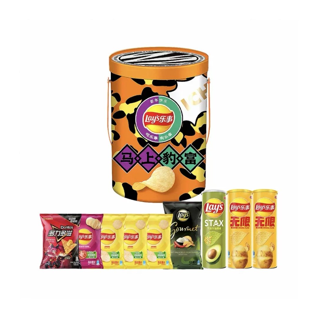 盒马乐事马上豹富桶乐事薯片9包组合装马上暴富新年送礼礼盒年货,零食/坚果/特产,膨化食品,淘宝优惠券,粉丝福利购,淘宝优惠卷