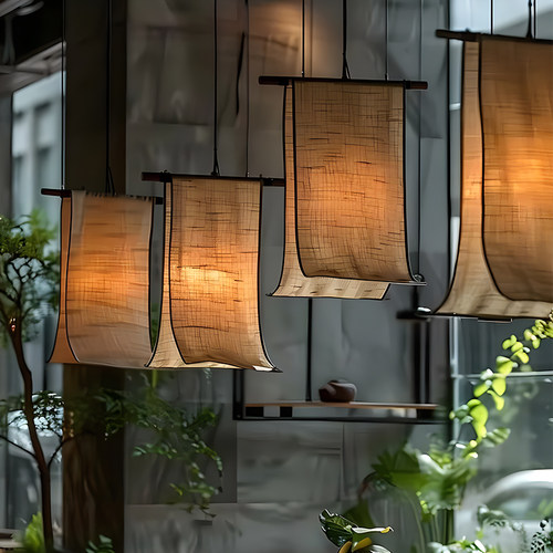 宋代美学百搭高端质感麻布氛围灯