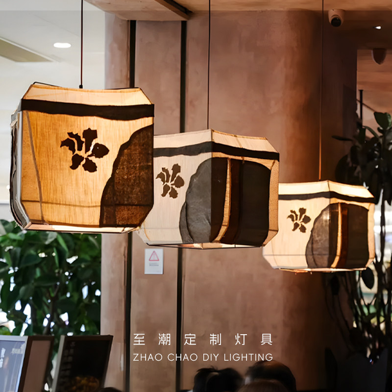 商用定制纯手工缝制布艺餐饮吊灯