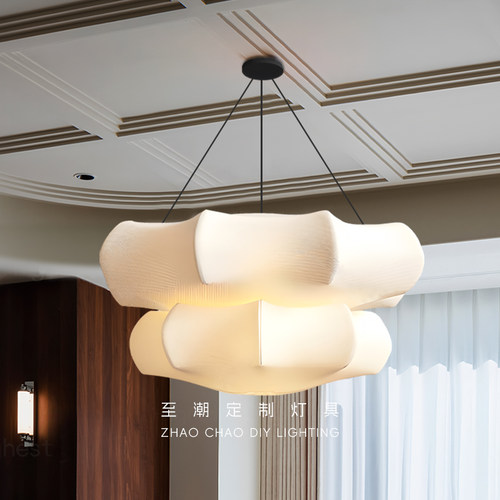 法式复古奶油风吊灯设计师卧室书房餐厅中古侘寂客厅主灯现代简约