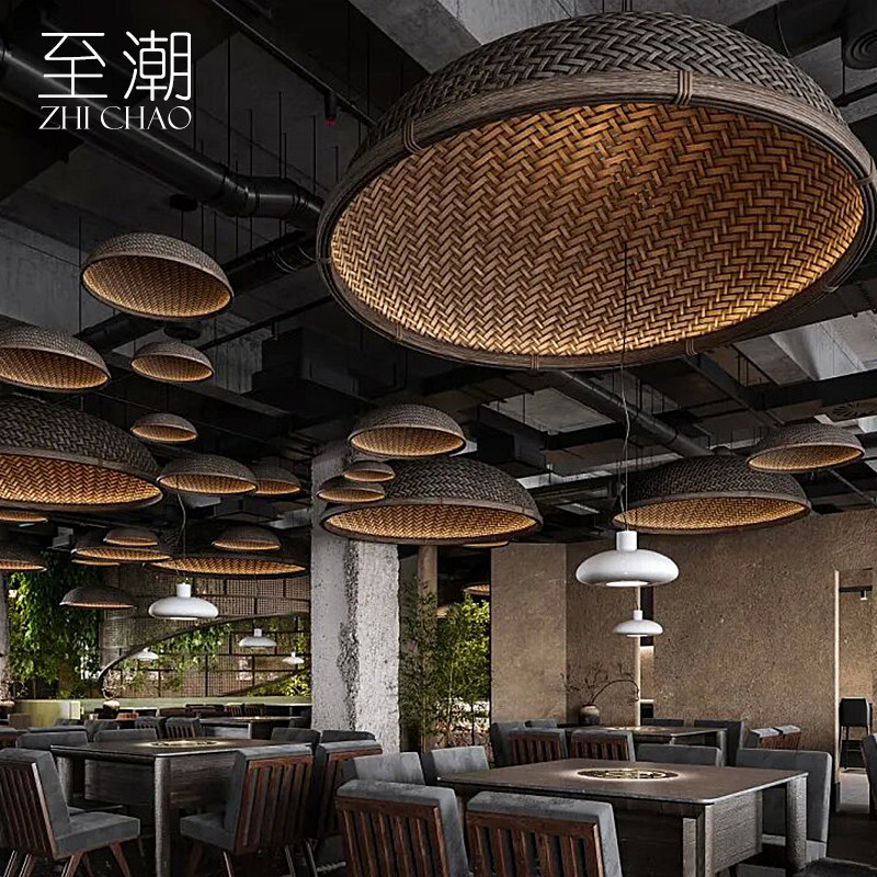 侘寂风吊灯日式复古中式餐厅酒店大堂吧台火锅店禅意茶室装饰灯具
