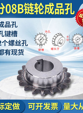 4分链轮08B链轮工业成品孔链轮齿轮45#钢10/11/12/13/14/15/16/17