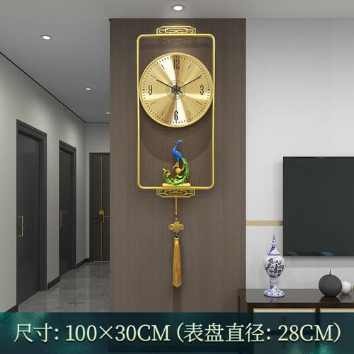 过道玄关墙柱装饰挂件客厅表挂墙新中式挂钟创意金属立体装饰时钟