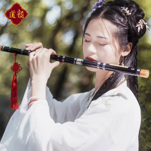 道韵苦竹笛子横笛演奏笛儿童笛子初学民族乐器笛子【彩色款】白铜