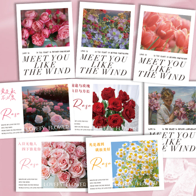 英文卡片高级ins风花店鲜花贺卡