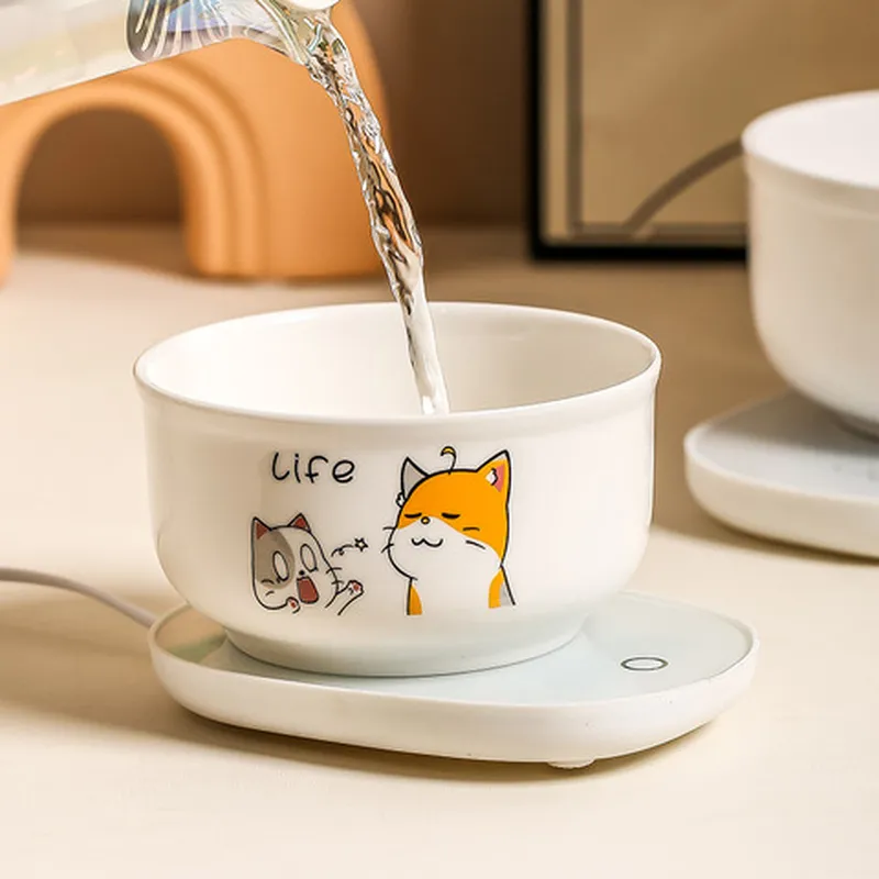 恒温陶瓷宠物猫咪猫猫水碗饮水机用加热自动猫猫碗酸奶机喝水图片