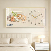 2026客厅餐厅适用带日历电子挂钟简约高级感家用装 饰画静音钟表