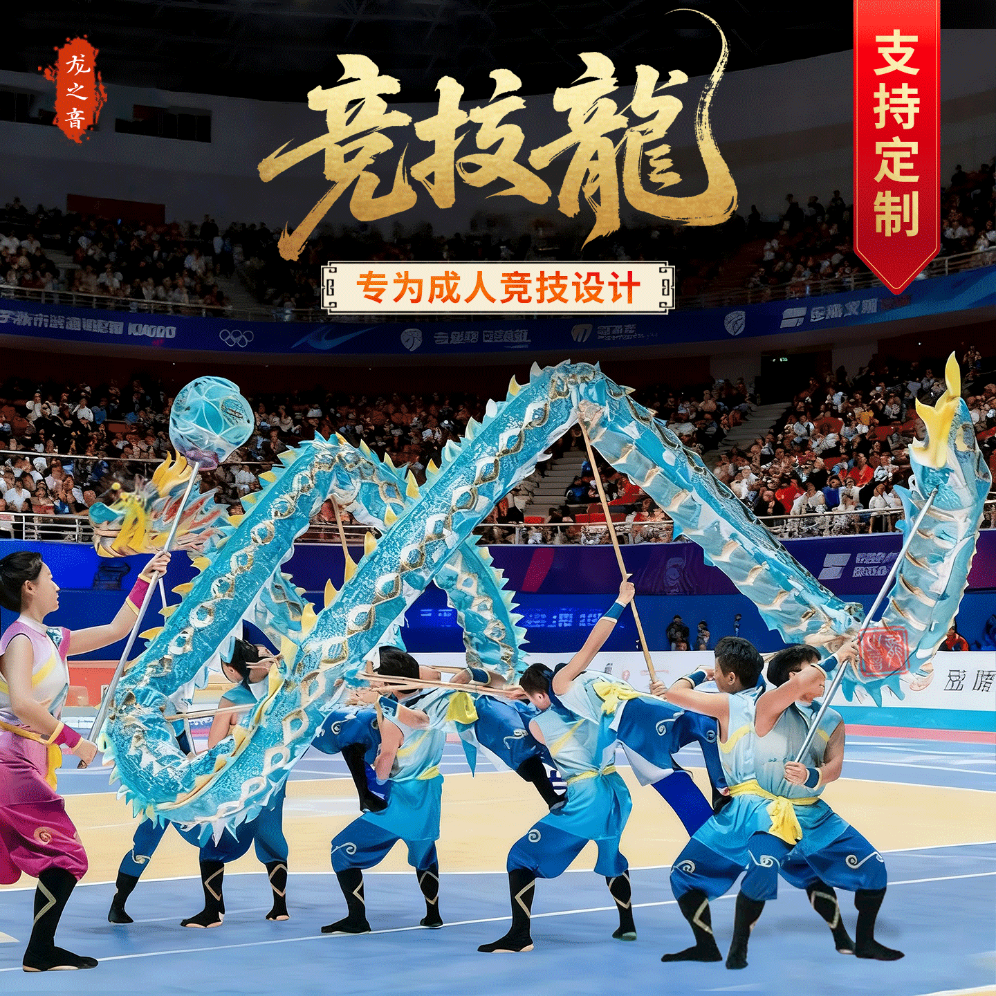 龙之音竞技舞龙比赛龙专业九节网龙手工竹编龙头非遗定制表演道具