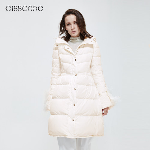 CISSONNE/赛颂白鸭绒长款羽绒服