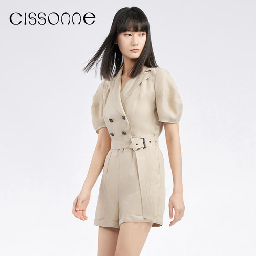 CISSONNE短袖高腰连体裤