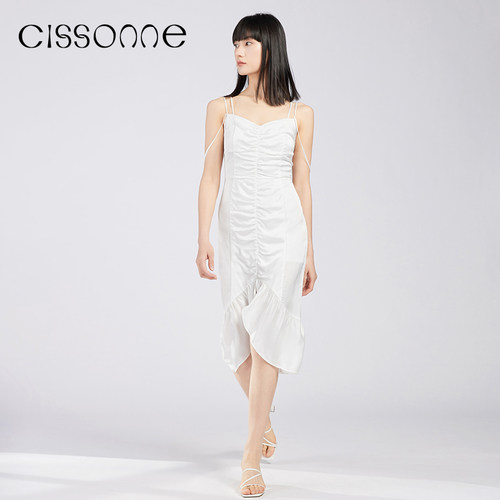 CISSONNE赛颂新款吊带棉质鱼尾裙