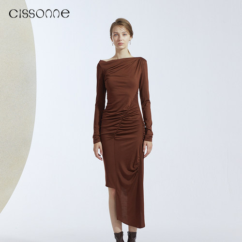 CISSONNE美拉德针织羊毛连衣裙