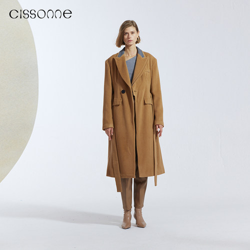 CISSONNE赛颂美拉德风毛呢大衣