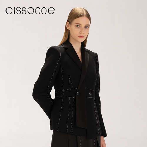 CISSONNE羊毛混纺西装通勤