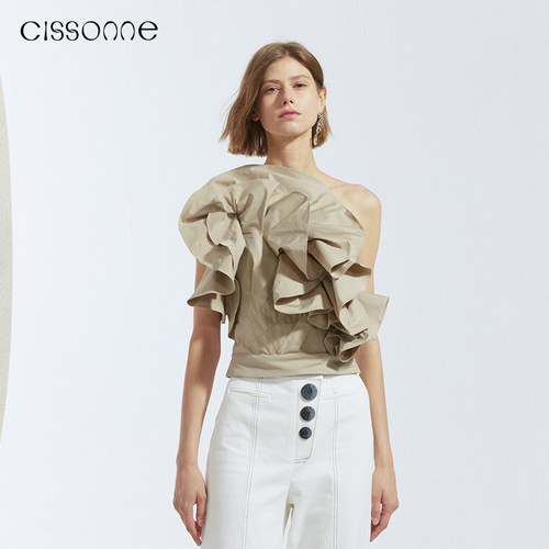 CISSONNE赛颂立裁花苞礼服上衣