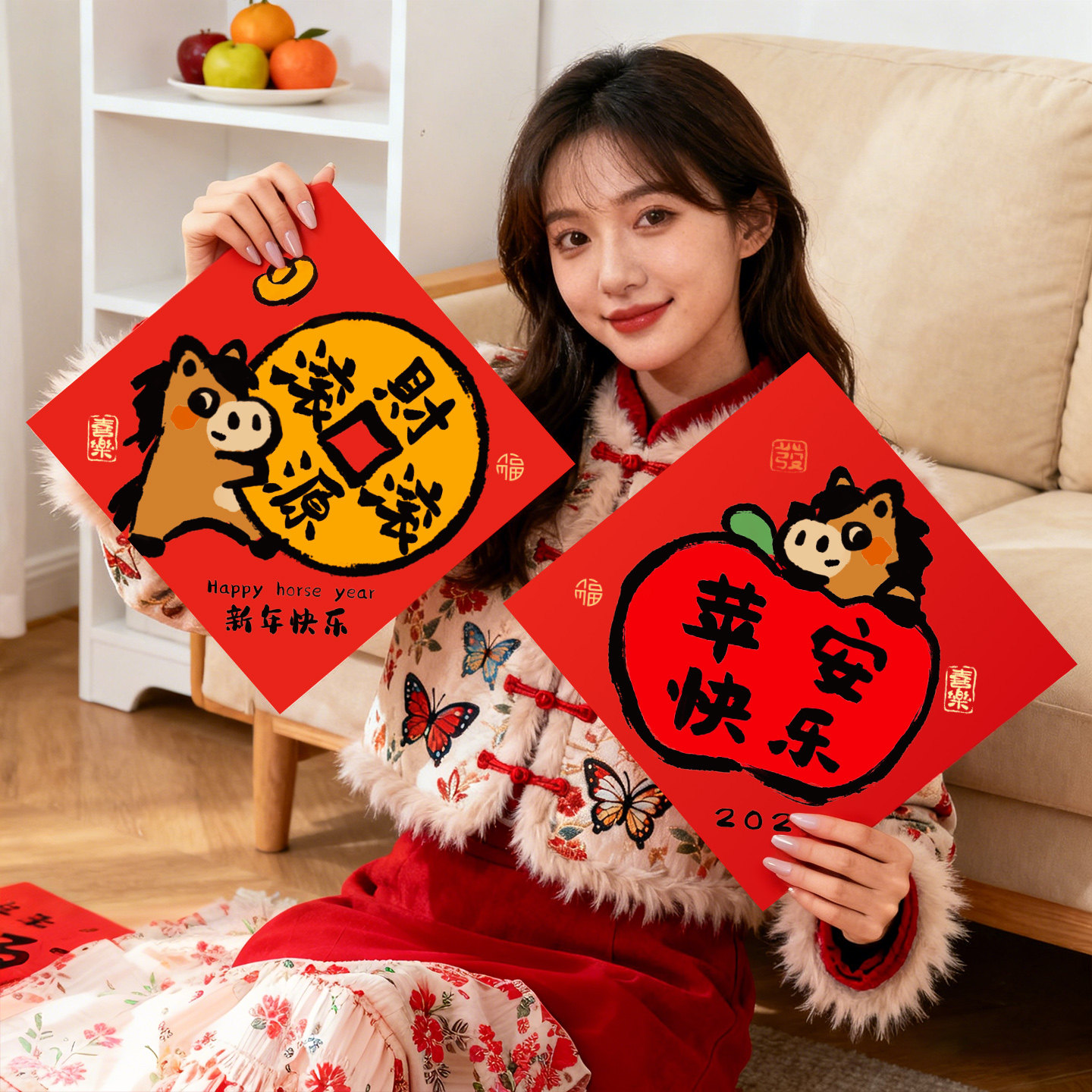 文化墙贴新年装饰品福字磁吸门贴2026新款马年过年入户门房门布置,家居饰品,文化墙贴,淘宝优惠券,粉丝福利购,淘宝优惠卷