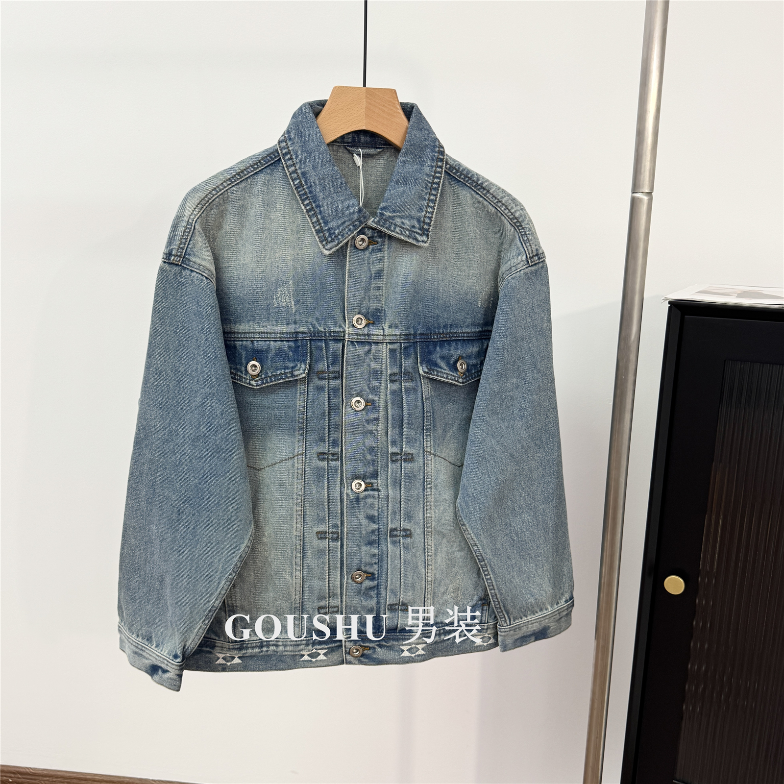高棉质感重磅复古水洗牛仔外套