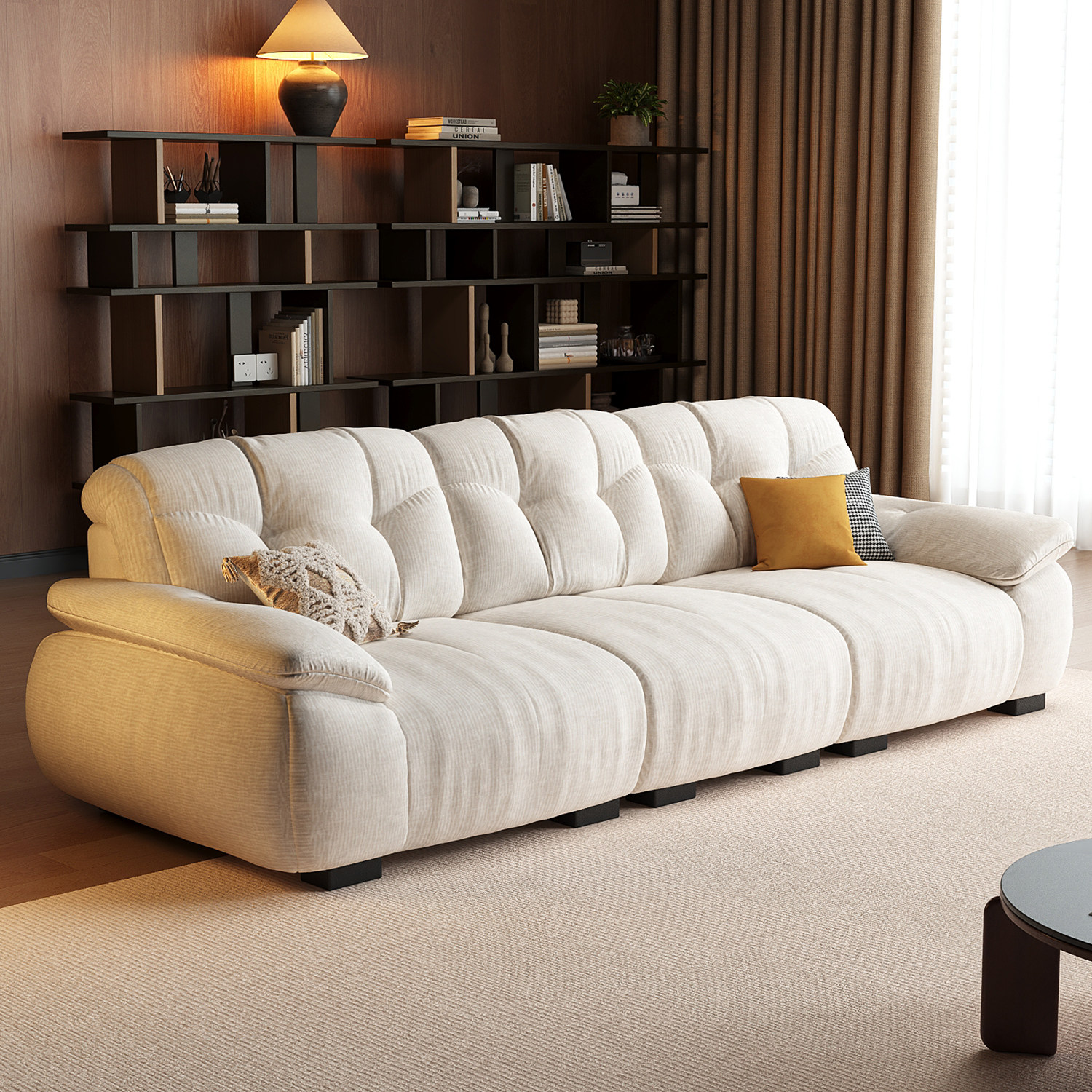 政府补贴沙发客厅2026新款小户型双人云朵直排雪尼尔布艺佛山家具