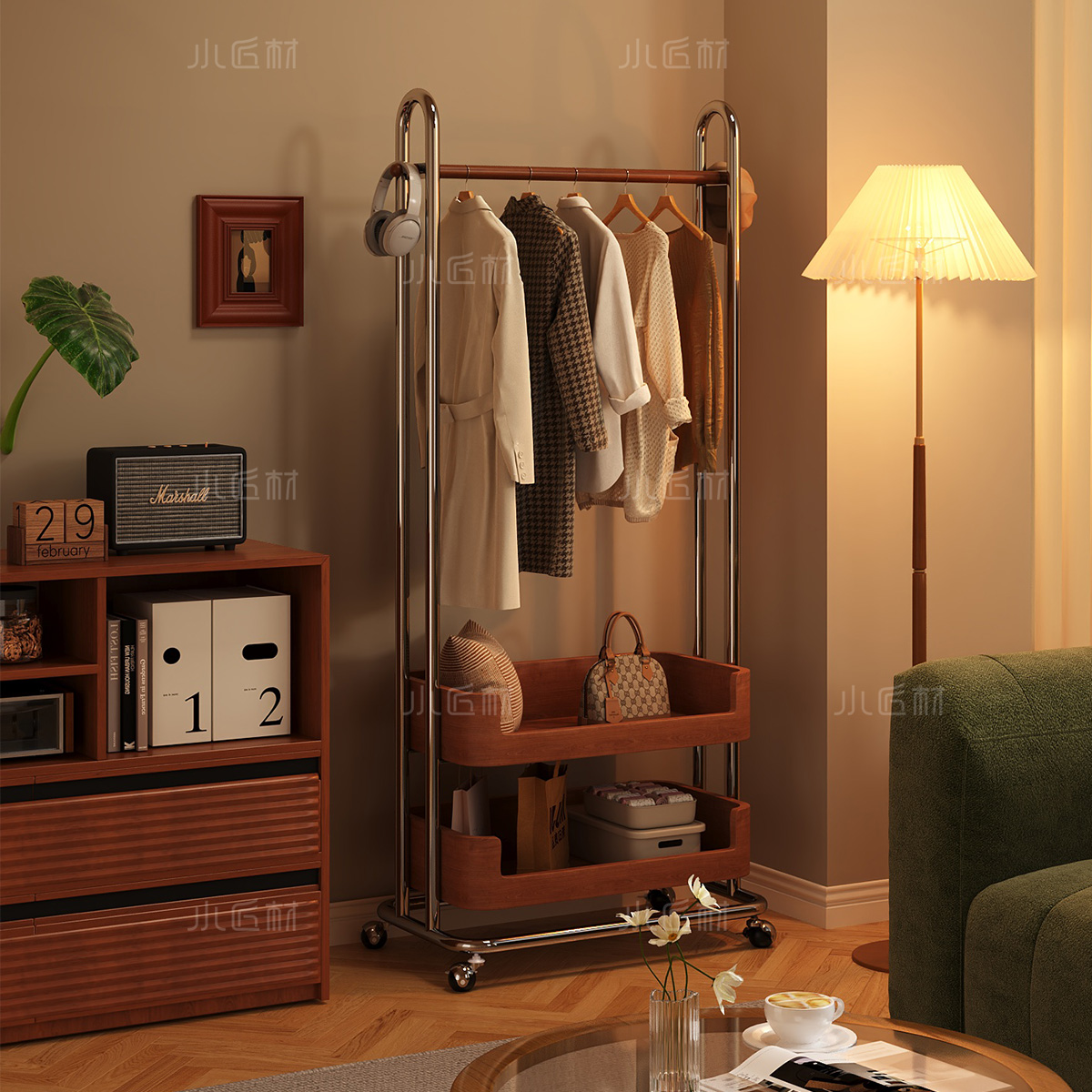 落地挂衣架衣帽架挂包架移动客厅卧室立式2025新款房间置物架收纳