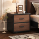 全实木床头柜家用卧室2025爆款 中古风黑色小型简约现代床边收纳柜