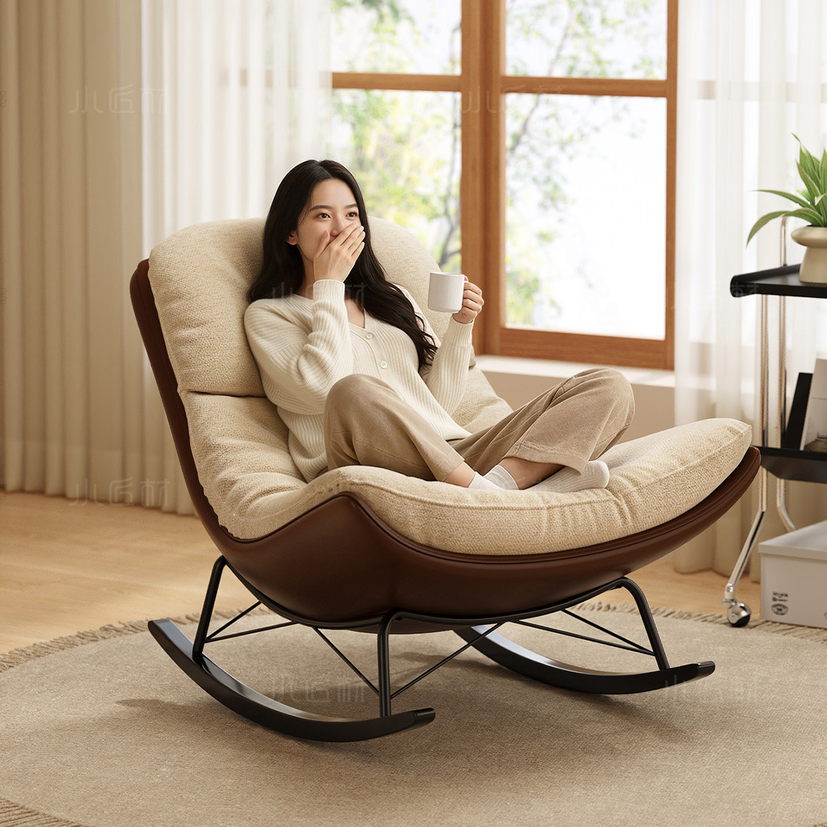 懒人沙发可躺可睡单人摇椅2025新款阳台卧室躺椅成人家用休闲椅子