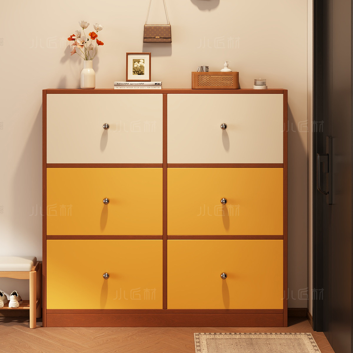 2025新款超薄实木鞋柜入户走廊楼道翻斗极窄新型小窄靠墙玄关柜子,住宅家具,鞋柜,淘宝优惠券,粉丝福利购,淘宝优惠卷