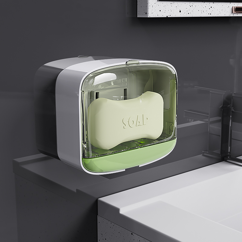 双层肥皂盒壁挂式沥水打孔