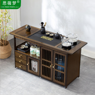 Di động bàn trà bàn trà nhà gỗ chắc chắn trà xe đẩy phòng khách bàn cà phê sofa bên tủ bộ ấm trà khay ấm đun nước tích hợp bàn trà sắt