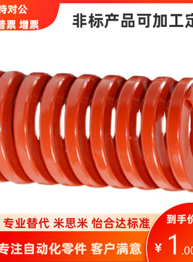 米思米型矩形螺旋弹簧SWM6/8/10/12/14扁线压缩红色弹簧 模具弹簧