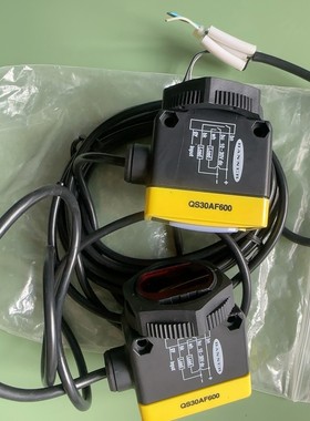 邦纳光电传感器QS30AF600,黄色外壳,带红色指示灯,工议价产品