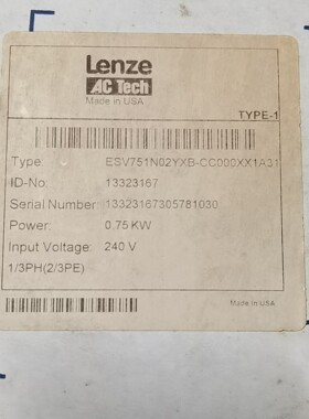 伦茨变频器ESV751N2YXB-CC000XX1A31 0议价产品