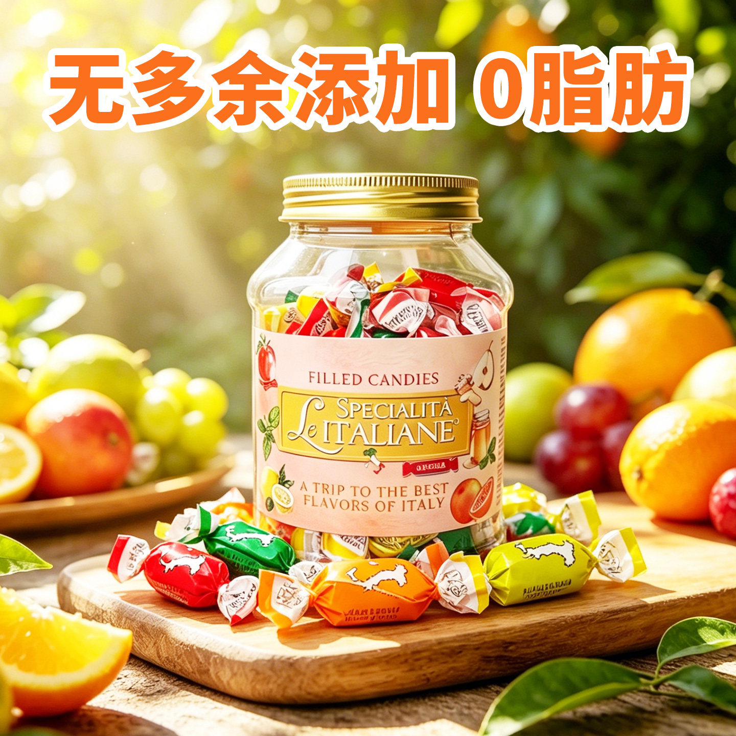 意大利进口SERRA酸甜水果味夹心硬糖薄荷糖0添加罐装儿童节糖果