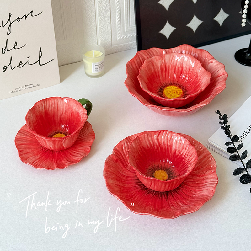 花朵餐具设计 高温釉下彩