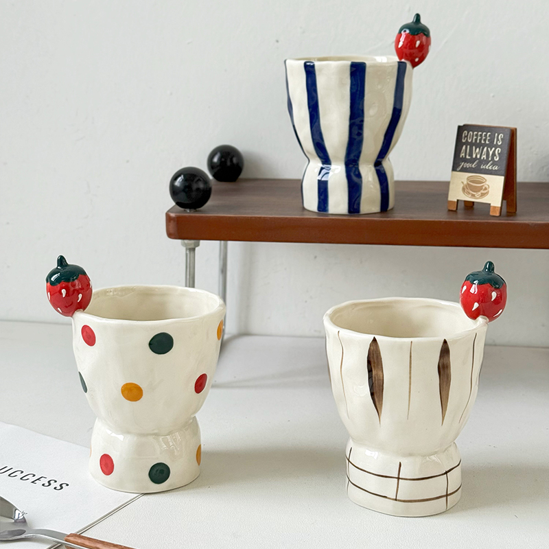 创意立体草莓设计 高温釉下彩工艺