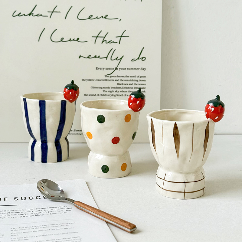 创意立体草莓设计 高温釉下彩工艺