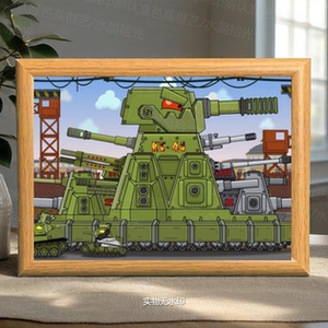 kv44重型坦克世界相片相框摆件房间书桌装饰画送孩子卡通装饰
