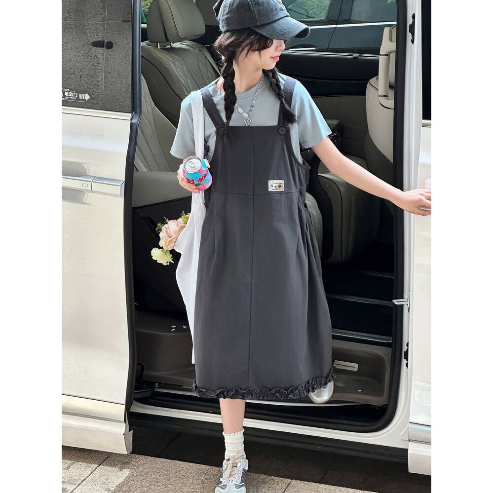 高档品牌女童连衣裙新款夏装背带裙套装洋气大童夏天儿童裙子两件
