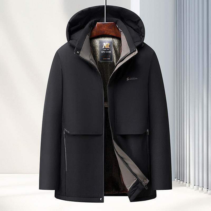 高档品牌出口棉服男款2026冬装新款加绒加厚防寒棉袄中老年棉衣外