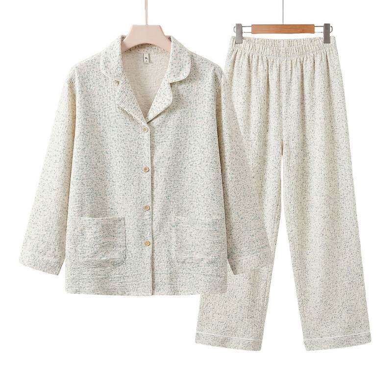 高档品牌睡衣女春秋款长袖大码家居服套装夏可外穿慵懒风