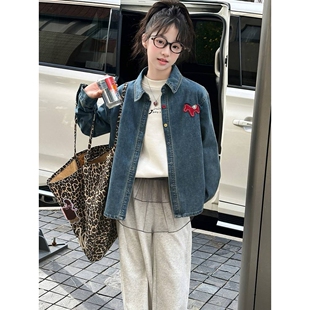 高档品牌女童韩系牛仔外套2026新款女大童春装休闲衬衫儿童新年高