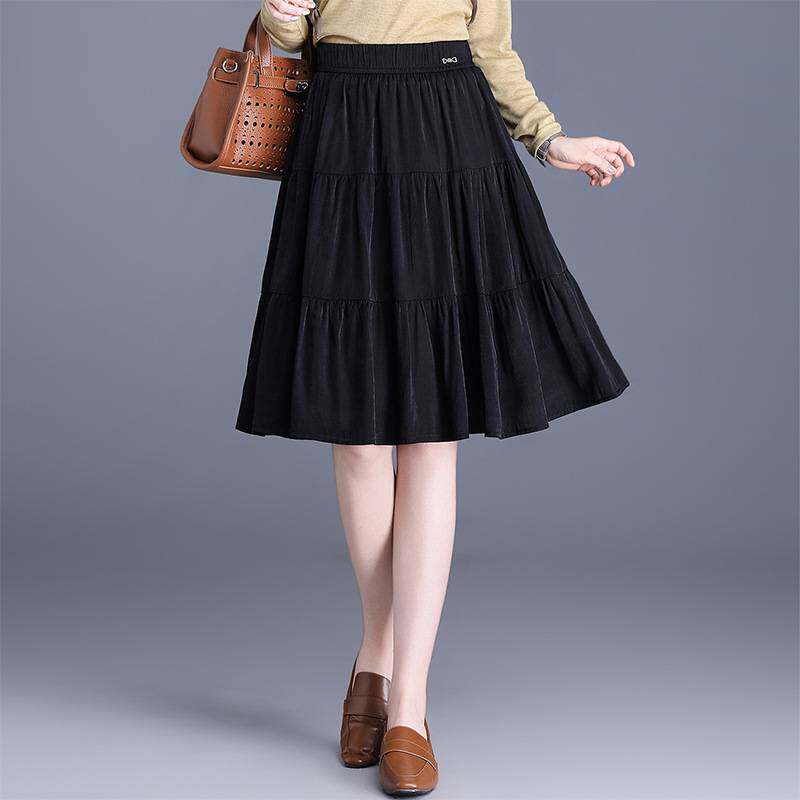 高档品牌时尚拼接半身裙短裙女2026春夏季新款韩版高腰百褶裙A字