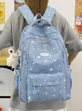 品牌新款高颜值韩版ins清新甜美糖果色背包初高中生轻便大容量双